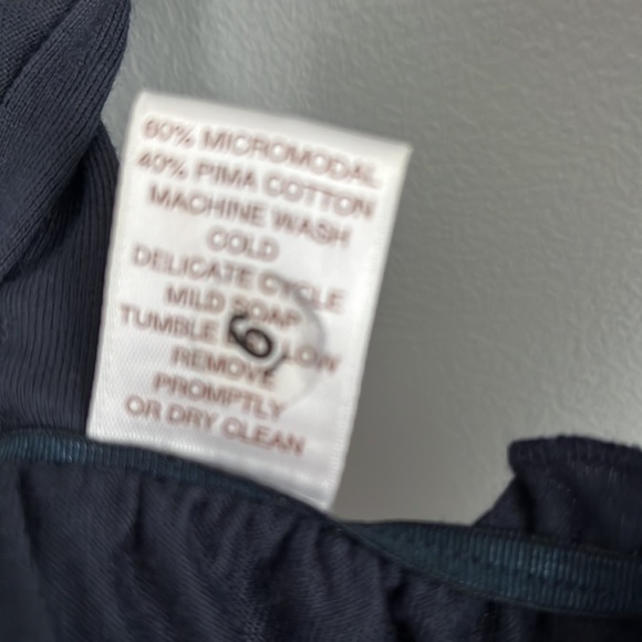 Peruvian Connection cotton blend tiered navy midi dress - Picture 3 of 5